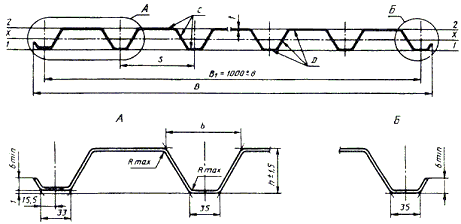 Профилированный лист типа С высотой 21 и 44 мм